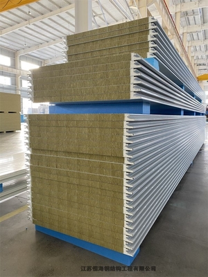 上海厂家定制150mm聚氨酯封边岩棉夹芯板加工定制